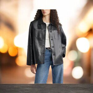 Leather Shirt Jacket  size S new